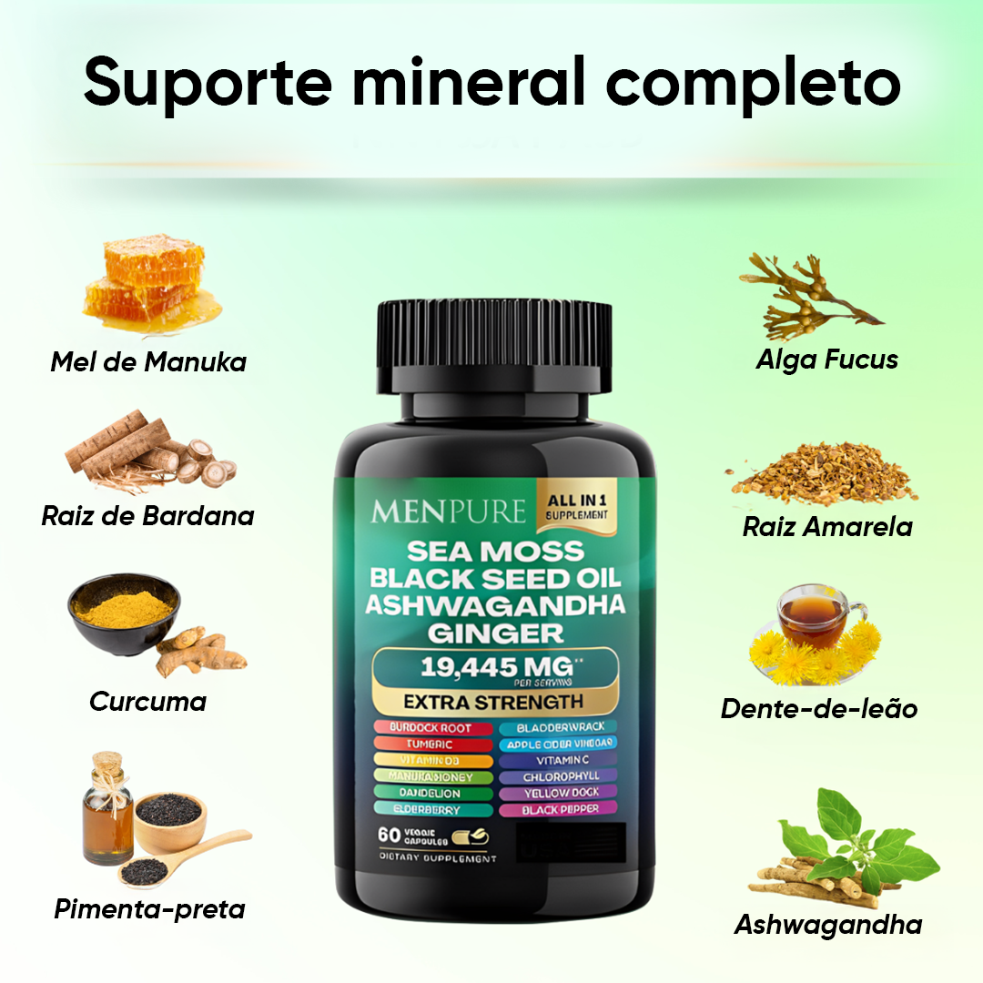 Pack Cápsulas Menpure de Musgo do Mar & Shilajit
