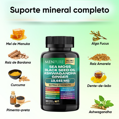 Pack Cápsulas Menpure de Musgo do Mar & Shilajit
