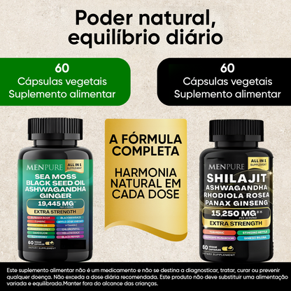 Pack Cápsulas Menpure de Musgo do Mar & Shilajit