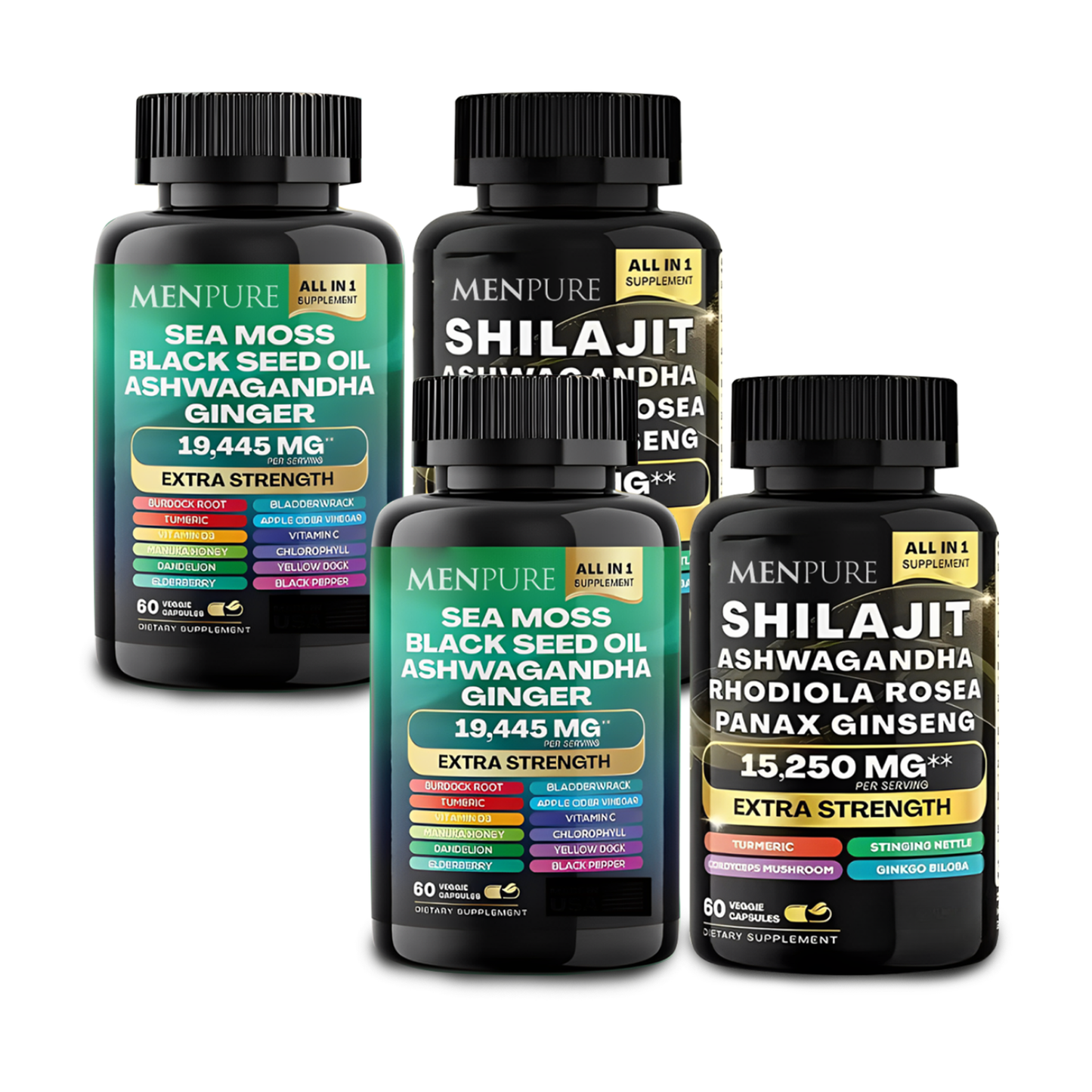 Pack Cápsulas Menpure de Musgo do Mar & Shilajit